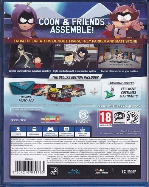 South Park The Fractured But Whole - Deluxe Edition - PS4 (A Grade) (Genbrug)